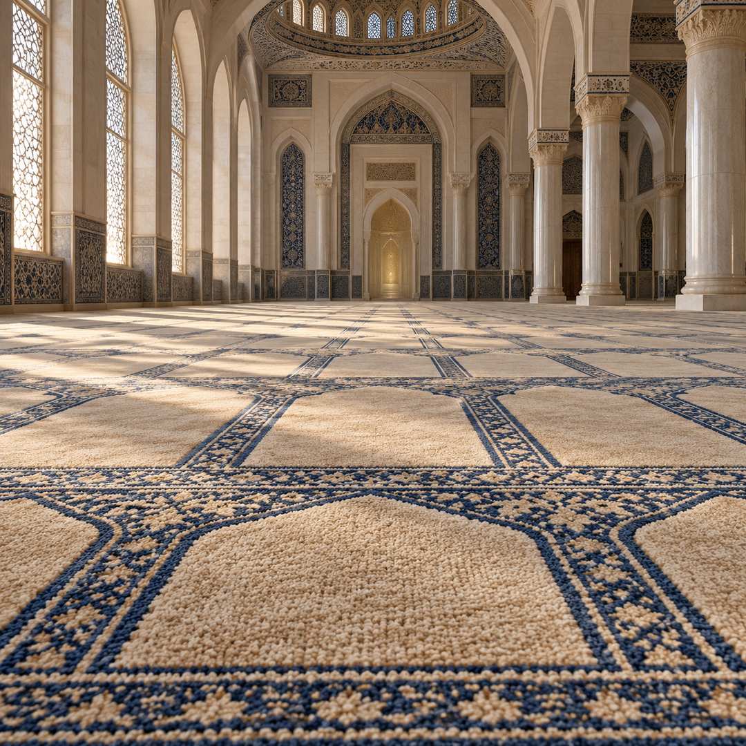Welcher Teppich wird in Moscheen und Gebetshallen verwendet?