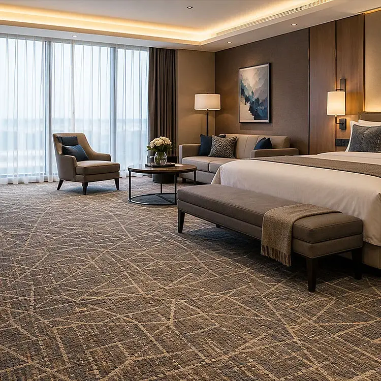 Maßgeschneiderter Hotelteppich von Wand zu Wand