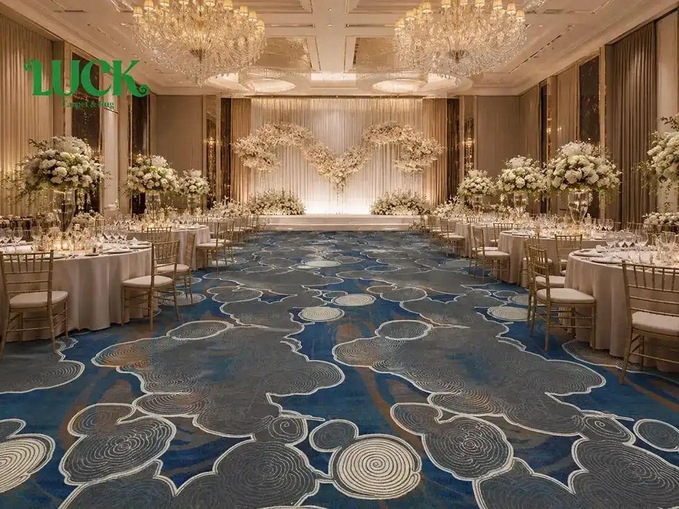 Wool Printed Wall To Wall Carpet For Ballrooms
